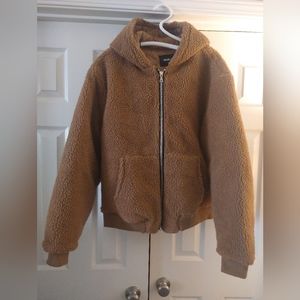 New✨ Men's Nova Men,Brown size L. Sherpa Zip Hooded Bomber Jacket ✨